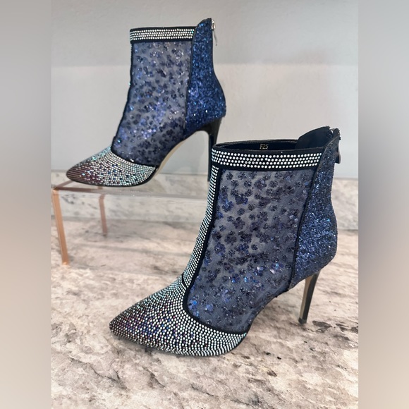 Thin High Heels Boots Women Zip Pointed Toe size 8 - Picture 4 of 11